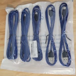 NWT 5 Pack Fast Charging USB-C cables. Multiple lengths included.